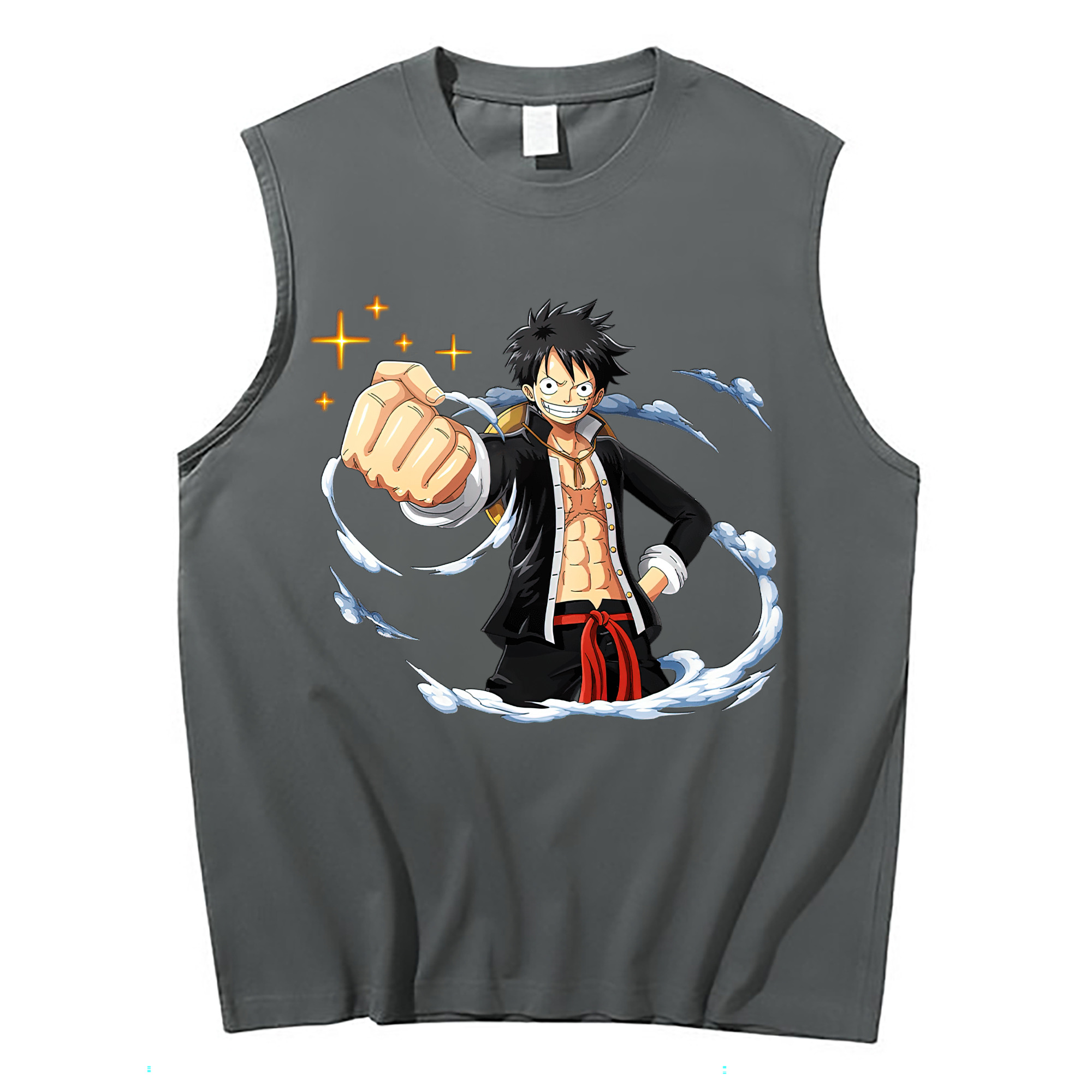 ワンピース モンキー・D・ルフィ ONE PIECE Monkey D. Luffy コットン100％タンクトップ（フロントプリント）